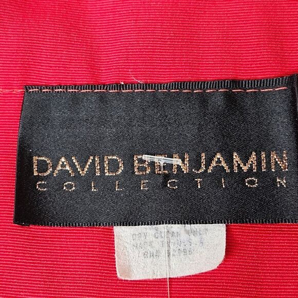 David Benjamin Vintage 80's Bold Red Double Breasted Tailored Fit Blazer Blouse - Picture 6 of 16